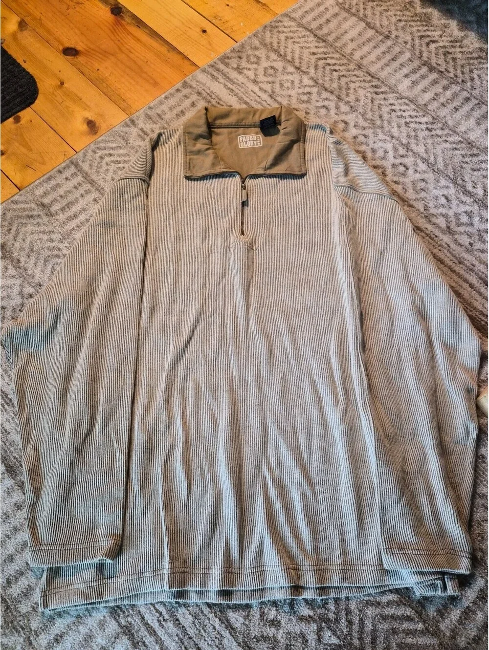 Faded Glory Mens Jacket Half Zip Cotton Pullover Size 2xl Tan  Excellent